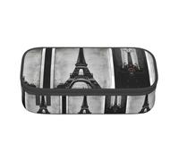 WenDang Parisian Coffee Eiffel Tower Multifunctional Stationery Bag, fit for Travel, Office Supplies, Makeup, and Desk Organization