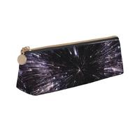 WenDang Purple Sky Galaxy Triangle Leather Stationery Storage Bag and Holiday Stationery Storage are Essential Travel Items