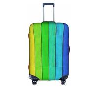 WenDang Rainbow Colored Wood Background Print Elastic Suitcase Protector Cover Baggage Covers, Enhance Protection, fit Unisex Travelers