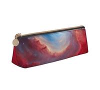 WenDang Red Blue Galaxy Triangle Leather Stationery Storage Bag and Holiday Stationery Storage are Essential Travel Items