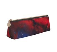 WenDang Red Blue Galaxy Triangle Leather Stationery Storage Bag and Holiday Stationery Storage are Essential Travel Items