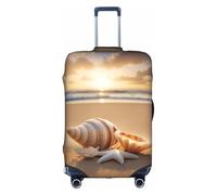 WenDang Seashell Landscape On The Beach Print Elastic Suitcase Protector Cover Baggage Covers, Enhance Protection, fit Unisex Travelers