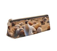 WenDang Seashell Landscape On The Beach Triangle Leather Stationery Storage Bag and Holiday Stationery Storage are Essential Travel Items