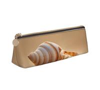 WenDang Seashell Landscape On The Beach Triangle Leather Stationery Storage Bag and Holiday Stationery Storage are Essential Travel Items