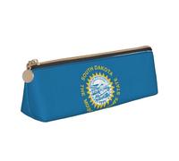 WenDang South Dakota Flag Triangle Leather Stationery Storage Bag and Holiday Stationery Storage are Essential Travel Items