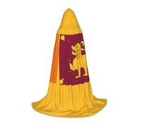 WenDang Sri Lanka Flag print Role playing Teen Hooded Cloak - Retro Street Cloak, Halloween Costume