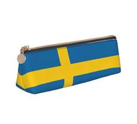 WenDang Swedish Flag Triangle Leather Stationery Storage Bag and Holiday Stationery Storage are Essential Travel Items