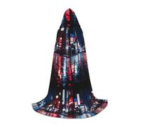 WenDang Tokyo City print Role playing Teen Hooded Cloak - Retro Street Cloak, Halloween Costume