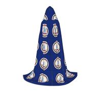 WenDang Virginia state flag print Role playing Teen Hooded Cloak - Retro Street Cloak, Halloween Costume