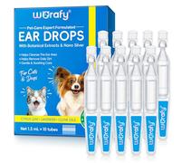 WENDAXINGXY Ear Drops for Dogs & Cats, Natural Dog Ear Cleaner Solution with Botanical Extracts & Nano Silver, Cat Ear Drops for Daily Dirt, Irritation & Deodorize Ears - Vet Recommended 1.5ml x 10