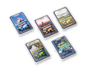 Wendels Kartenspiele - Set of 5 different Trump and Quartet Card Games about: Mountains, Rivers, Cities, Countries of the World, and Countries of Europe | Small Gifts for Children and Families