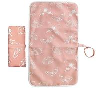 Wendergo Portable Nappy Changing Mat Baby Travel Change Mat Foldable Diaper Pad, 60 x 35 cm, Waterproof, Wipe Clean, Lightweight, Perfect for On The Go and Home, Newborns Essentials (Pink)