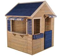 Wendi Toys M17B Kids Play House Outdoor with Half Door, Planter Box, Blinds & Awnings, 120x120x155 cm, Blue, Premium Quality Timber - Garden Play Equipment for Kids, Outdoor Garden Toys