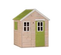 Wendi Toys M18L Wooden Playhouse for Kids with Shutters & 3 Windows, 120x120x155 cm, Green, Durable FSC Wood - Outdoor Play Equipment, Garden Activities for Kids, Outdoor Garden Toys