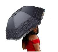 WENDIN Vintage Foldable Lace Parasol Gothic Umbrella rain Anti-uv Protection parasol sunblock umbrella dome Photo Props girls women lace umbrellas, Manual Black, Vintage