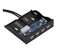Wendry 3.5-inch Metal Front USB Hub, Multifunctional Front Panel for 9-pin Floppy Disk to 4 USB 2.0 HUB Interfaces for Desktop