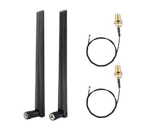 Wendry M.2/NGFF Wireless Network Card Cable, Dual Band WiFi SMA Male 2x5DBi Antenn 2 x RP-SMA IPEX MHF4 Pigtail Cable for Intel 9560NGW /9260AC/7265AC