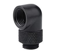 Wendry Tube Fitting,90 Degree Angle Rotary Tube Fitting PC Water Cooling G1/4 Thread Elbow Connector,Wide Application,Easy Installation,With soft and round silicone ring,Delicate Workmanship(Black)