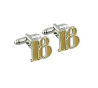 Wendy Jones Blackett Two Tone Diecast ''Happy 18th Birthday'' Cufflinks WJ12718