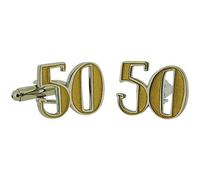 Wendy Jones-Blackett Two Tone Diecast ''Happy 50th Birthday'' Cufflinks WJ12750