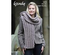 Wendy Knitting Pattern 6078 Super Chunky Scarf, Neck Warmer and Mittens One Size