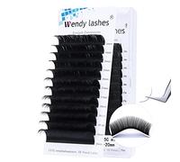 WENDY LASHES Classic Individual Eyelashes C Curl 0.05mm 14-20mm Mixed Tray Individual Eyelash Extensions Classic Lashes Semi Permanent Silk False Lash Extensions(0.05-C-MIX(14-20))
