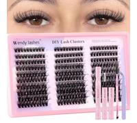 WENDY LASHES Individual Cluster Kit 60D D-Curl,Cluster Lashes Kit 9-16mm