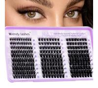 WENDY LASHES Individual Cluster Lashes 60D+80D+100D, Natural Eyelashes Mixed 9-16mm D Curl, Fluffy Eyelashes for DIY Lash Extensions