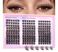 WENDY LASHES Individual Eyelashes, Wispy Lash Clusters Natural C9 D-Curl DIY Cluster Lashes 9-16mm Eyelash Clusters Fluffy for Lash Extensions