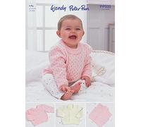Wendy Peter Pan 4 Ply Knitting Pattern for Easy Knit Cardigan Waistcoat & Sweater (PP030)
