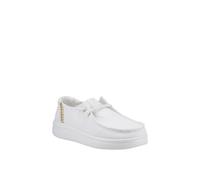 HEYDUDE Wendy Rise Perf Canvas Shoes White Size 6 Female