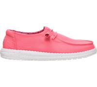 Hey Dude Wendy Canvas - Women's Shoes - Women's Slip On Loafers - Comfortable & Light-Weight, Neon Pink, 5 UK
