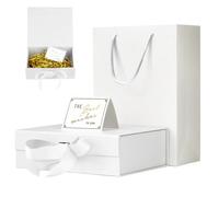 Wenearn Magnetic Gift Box for Presents 24x17.5x7.5 cm, White Large Gift Boxes for Presents with Lids for Gifts,Hamper Box, Favour Boxes for Valentines Holidays Wedding Birthday Gift Packaging