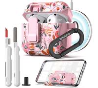 wenew Compatible with AirPods 4th Generation Case Cover with Phone Stand, Cleaner, Clip, Compatible with Magsafe Charger, One-Click Pop Open Lock iPod 4th Case (Pink 1, AirPods 4th)