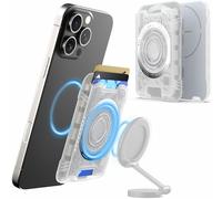 wenew for MagSafe Wallet with Stackable Design, 3-Card Holder Magnetic Wallet for iPhone, Heavy Duty Hard Shell, 3,200 g Magnetic Strength for iPhone 16/15/14/13/12 Series, Not for 13/12 Mini (White)