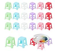 Wenfubrixa 24 Pieces Mini Canvas Stand for Painting Solid Color Canvas Holder for Fluid Acrylic Paint Non Slip Acrylic Pouring Feet Riser for Art Classroom & Studio Use (24 Pcs)