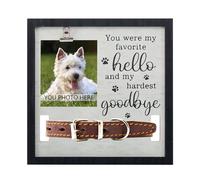 Wenfubrixa Personalized Dog Bereavement Gift Picture Frame, Wood Dog Collar Memorial Frame, Pet Loss Sympathy Gifts, Dog Remembrance Gift, Cat Memorial Gifts For Loss of Cat (Black)