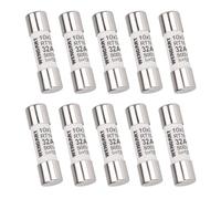 Wengart 10x38mm AC Cylindrical Fuse Links for Industrial Panel Builders, Domestic Plug Mix-Ups & DC Solar Blunders, 120kA Rupture Ceramic Arc Suppression 32A 500V Pack (RT18-32 RO15)