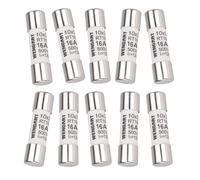 Wengart 16A 10x38mm AC Cylindrical Fuse Links for Maintenance Electricians, Solar DC Misuse & Plug Sizing Errors, High-Rupture 120kA Arc-Quenching Ceramic Spares (10-Pack)