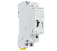 Wengart 16A Impulse Relay WIR-16, AC 230V DIN Rail Latching Relay, 2NO Bi-stable Step Relay for Multi-Point Lighting Control, 18mm Slim Design with Manual Override, Energy-Saving, White