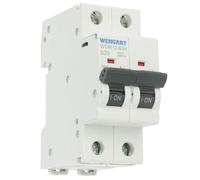 Wengart 20A 2-Pole MCB Circuit Breaker, 10kA High Breaking Capacity, AC 230V Type B Curve, 36mm Double Module for Total Isolation, Professional Safety Switch for Domestic & Commercial Use (WGM12-63H)