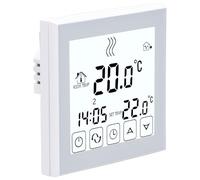 Wengart 24V Digital Thermostat WG03-1, AC 24 Volt Low Voltage Room Stat for Underfloor Water Heating, Touch Button Weekly Programmable Controller, NC/NO Optional, White (Not for 230V Mains)