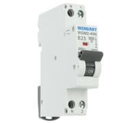 Wengart 25A Miniature Circuit Breaker WGM2-40N, 1P+N Total Isolation, 18mm Slim Single Module, AC 230V 6kA B-Curve MCB for Domestic Consumer Units, Electrical Safety Switch, White