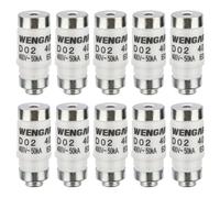Wengart 40A D02 Ceramic Fuses, E18 Screw Type Bottle Fuse, gG Class AC 400V / DC 250V, High Breaking Capacity Arrester with Visual Blow Indicator, for Marine & Industrial Switchgear, 10-Pack