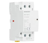 Wengart 50A 2-Pole AC Contactor for Electricians & Smart Home Installers, Overloaded Consumer Units & EV Priority Switching, Space-Saving 36mm Profile with 1NO1NC Interlock Logic