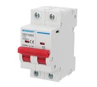 Wengart 50A DC Circuit Breaker 500V, 2-Pole Solar PV Isolator Switch, DIN Rail Mount Magnetic Trip for Leisure Battery Banks, Narrowboats & Off-Grid Solar Storage, DZ47-63Z (Double Pole)