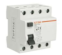 Wengart 63A 4-Pole RCCB Type A, EKL6-100H Electro-Magnetic Residual Current Circuit Breaker, 30mA Sensitivity, 10kA High Breaking Capacity, Voltage Independent for 3-Phase EV Chargers & Heat Pumps