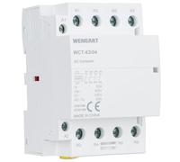 Wengart 63A Modular AC Contactor, 230V AC Coil, 4NC Normally Closed 4-Pole Contacts, 54mm 3-Module DIN Rail Mount for EV Load Shedding & Safety Cut-off Logic, Heavy Duty Mechanical Contactor (WCT-63)