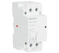 Wengart 63A Modular AC Contactor, 24V AC Coil (Not 230V), 2NC Normally Closed Contacts, Double Pole DIN Rail Mount for Smart Home Logic & HVAC Safety Cut-off, White (WCT-63)