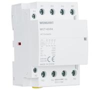 Wengart 63A Modular AC Contactor, 24V AC Coil (Not 230V), 4-Pole 4NC Normally Closed Contacts, 54mm 3-Module DIN Rail Mount for Smart Energy Management & Safety Cut-off, White